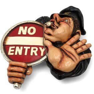 NO ENTRY Policeman Humor Funny 3D Wall Decor Vintage 19 x 18"